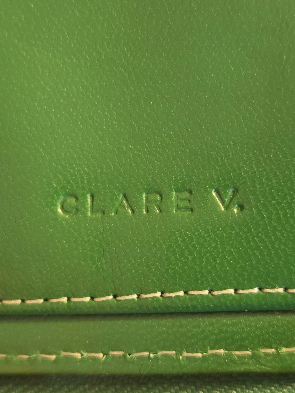 Clare V Navy Wallet with Red Stripe and Teal Zipper